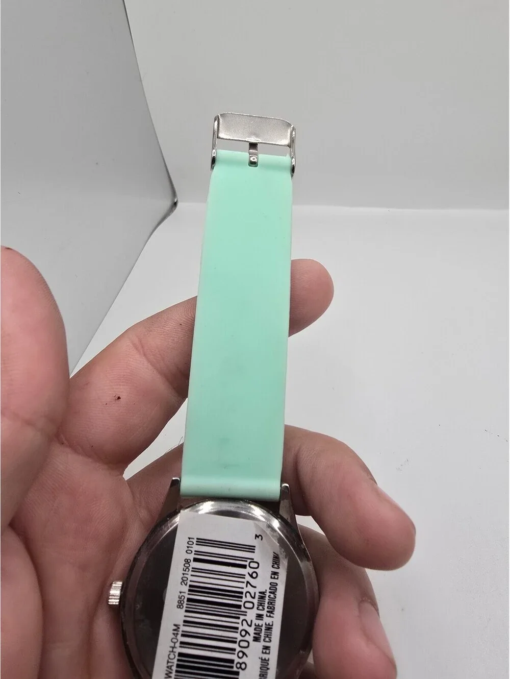 Women’s Analog Watch Rhinestone Bezel Green Dial Silver Case Green Silicone